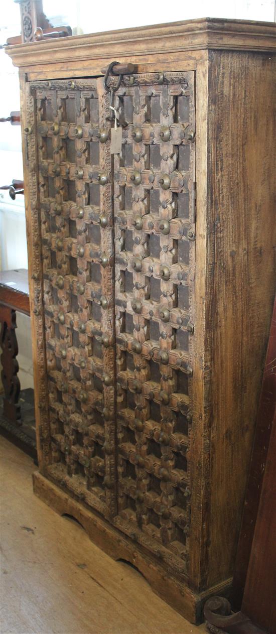 An Indian hardwood cupboard, W.3ft 6in.
